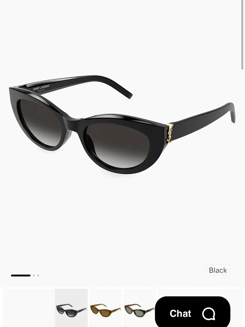 Saint Laurent Black Cat-Eye Sunglasses (Monogram Hinge Acetate 54MM Cat-Eye)